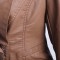 New Arrival Women's Faux Leather Jacket,PU Lapel Coat,Outerwear Zipper decoration stand-up collar size S,M,L,XL