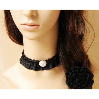 Korea style short lace+artificial necklace prompt supply