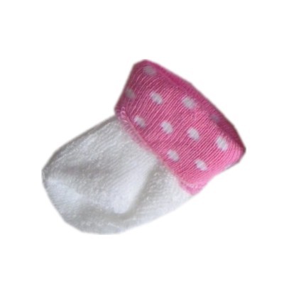 newborn  pink dots terry cotton socks