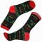 Red &black color cotton knitted christmas socks