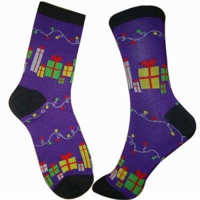 Fantasy purple festival christmas socks