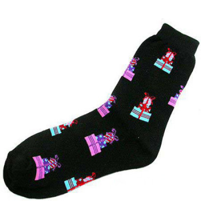 classic black gift pattern  christmas cotton socks