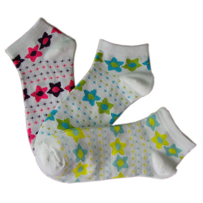 girls  colorful flower ankle socks