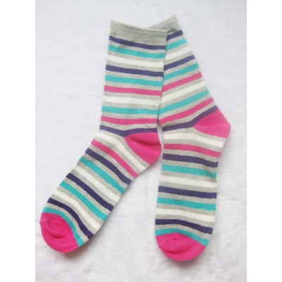 women's Rainbow colored stripe cotton socks