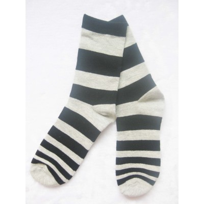 women's classic black&grey stripe cotton socks