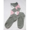 women's grey diamond design cotton socks