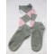 women's grey diamond design cotton socks