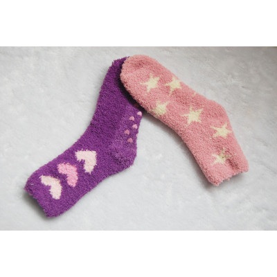 girls pink anti-slip cozy socks