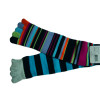 colorful rainbow striped five toe cotton socks
