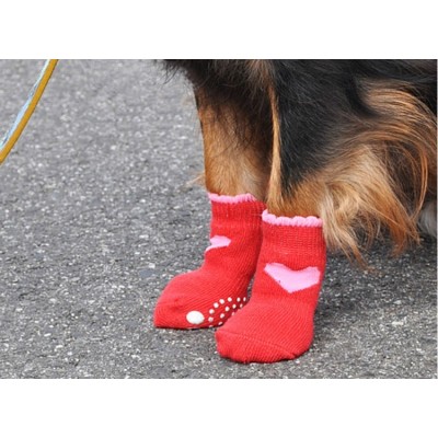 cute Red anti-slip dog socks