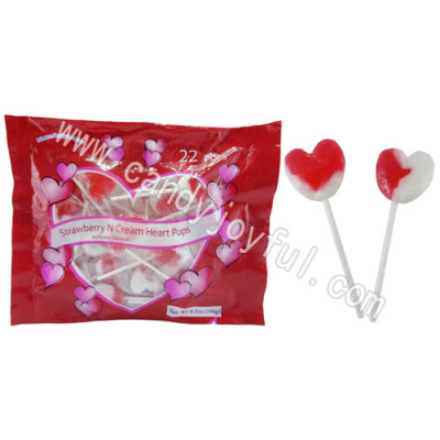Strawberry N Cream Heart Pops