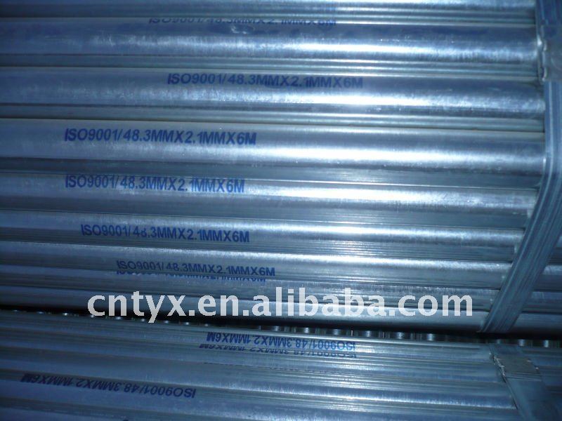 BS1387 Water Pipe/Oil pipe/ Gas pipe/ drilling pipe / low pressure liquid tube(hot dipped galvanized)