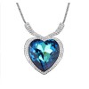 Free Shipping Chain necklace With Heart Crystal Pendant