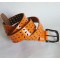 Fashion Leather Lady's Belt With Tear Drop Perforating Effect