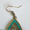 Antique Gold Dangle Earring With Fish Hook