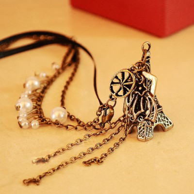 Free Shipping Eiffel Tower Necklace With Tassels