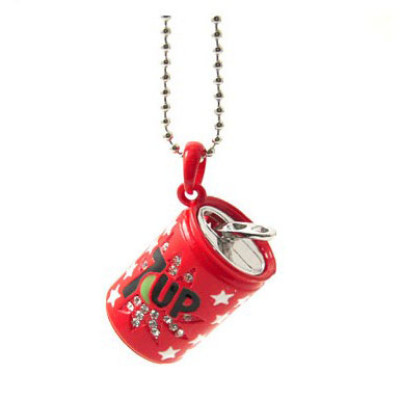 Free Shipping Red Zip-top Can Pendant Necklace