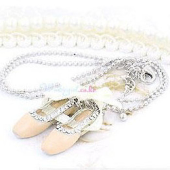 Free Shipping Ballet Shoe Pendant Necklace