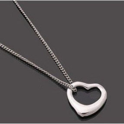 Free Shipping Silvery Heart Pendant Necklace