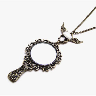 Free Shipping Vintage Mirror Pendant Necklace