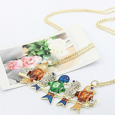 Free Shipping Five Birds Pendant Necklace