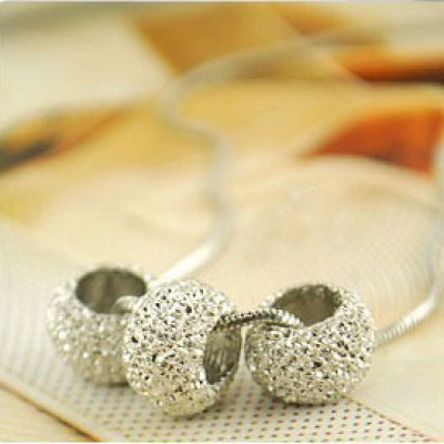 Free Shipping Three Frosted Ball Necklace