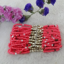 Fashion Lady's Multicolor Rice Beads Elastic Bracelet.