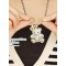 Free Shipping Bear Pendant Necklace With Rhinestones