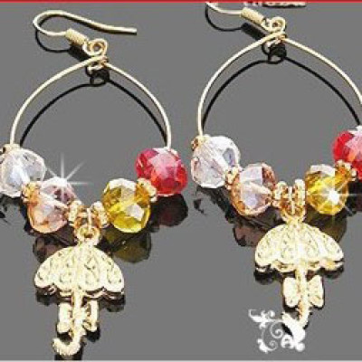 Free Shipping Umbrella Shape Earrings With Crystal