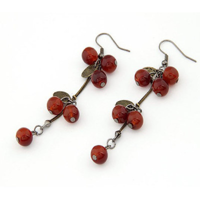 Free Shipping Cute Small Cherry Dangle Earrings