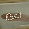 Free Shipping Hollow-out Heart Shape Earrins With Crown