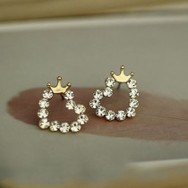 Free Shipping Hollow-out Heart Shape Earrins With Crown