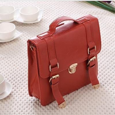 Hot Sale Red/Black/Blue Colors Women PU Material Handbag