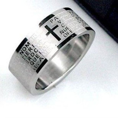 Stainless Steel Ring With Cross
