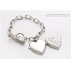 Fashion jewelry letters Carved Silver Love Heart Pendant Bracelet