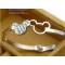 Cartoon full diamond pierced silver Mickey head Bracelet