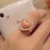 Heart Shape Ring With Pearl