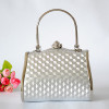 Silver Princess Evening Handbag With Lozenge Pattern