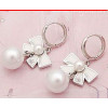Free Shipping Fashion exquisite Pearl Drop Pendant Ladies Silver Earrings