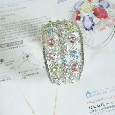 [Free Shipping ] Ajar Hollow-out  Fashion Alloy Bracelet With Rhinestones