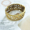 [Free Shipping ] Gold  Hollow-out Fashion Alloy Bracelet With Rhinestones