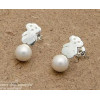 Fashion jewelry silver pearl station in the cubs ladies cute Earrings