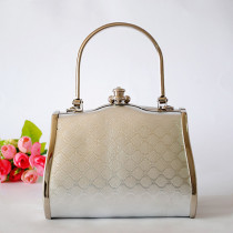 Silver Princess Evening Handbag With Patterns