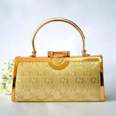 Gold Princess Evening Handbag With Patterns