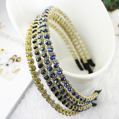 Free Shipping Crystal And Rhinestone Beaded Of Gold Silver Chain Headband