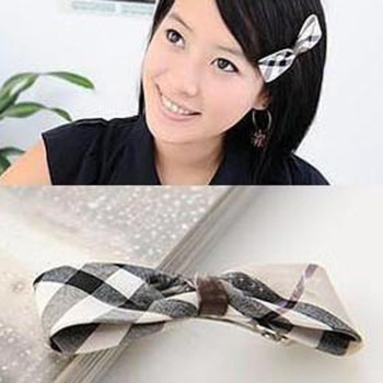 Free Shipping European And American Style With Plaid Of Hairpin