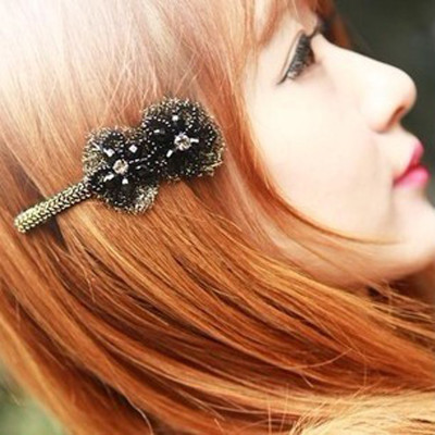 Free Shipping Popular Fashion Beaded Hand-woven Crystal  Flowers Woven Hairpins