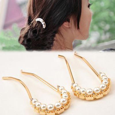 Free Shipping Fashion Favorite Diamond Pearl Hairpin