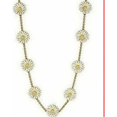 Free shipping Folk style Korean jewelry white glaze daisy flower Long Necklace