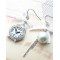 Free shipping Fashion diamond jewelry small alarm clock cloth pearl bow Drop Earring